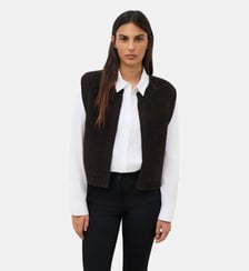 Gilet mdino - Motif uni - Coupe droite Caroll