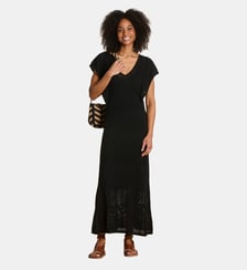 Robe longue en maille pointelle La Fée Maraboutée