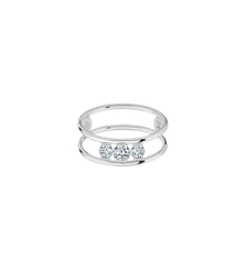 Bague HULA HOOP Trilogie - Diamants, poids total 0,40ct approx.- Or blanc 750‰ La Brune & La Blonde