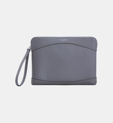 Pochette zippée en cuir grainé Le Tanneur