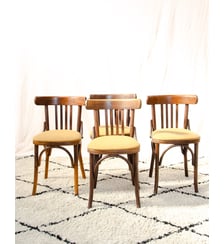 Lot de 4 chaises en hêtre et tissu Claude N°1742 - Produit chiné Debongout