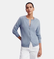Cardigan droit en cachemire 2 fils Bompard