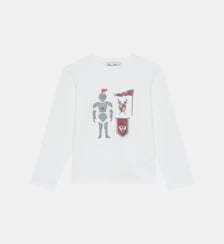 T-shirt - Bordeaux coton imprimé chevalier Tartine Et Chocolat
