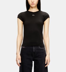 T-shirt avec logo découpé brodé Diesel