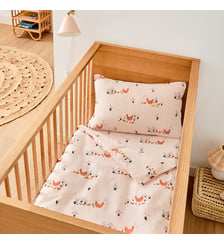 Housse de couette bébé, en gaze de coton bio, imprimé poules La Redoute Interieurs
