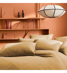 Lot de 2 taies gaze de coton lavé uni beige Malia lin Garnier Thiebaut