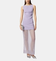 Long formal dress in linen and organza Pinko