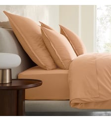Taie d'oreiller en percale de coton lavé 120 fils AM.PM