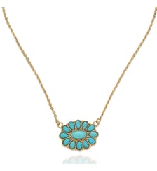 Collier chaîne avec cabochon central sertie de pierres LEIKA Hipanema