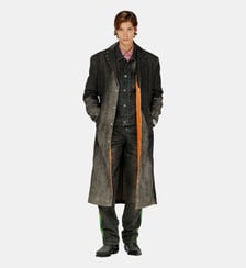 Manteau long en denim effet usé Diesel