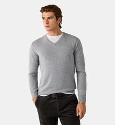 Pull En Laine Mérinos-Cachemire À Col V Hackett London