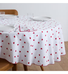 Nappe ronde en coton, imprimé coeurs La Redoute Interieurs