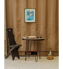 Table basse ronde en bois et métal Donna N°882- Produit chiné Debongout