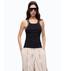 Top côtelé avec broderies bijoux Pinko
