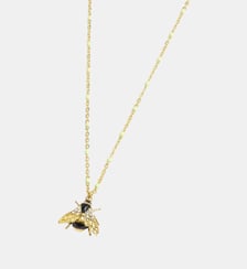 Collier pendentif abeille dorée et cristaux Les Néréides