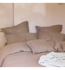 Taie d'oreiller en chanvre lavé, CHANVRE DÉLICAT Blanc Cerise