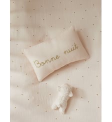 Petit coussin gaze de coton broderie dorée Cyrillus