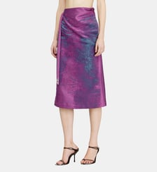 Jupe à demi-longueur en denim satin coloré Diesel