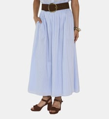 Jupe Midi À Rayures En Coton Voile Maison 123