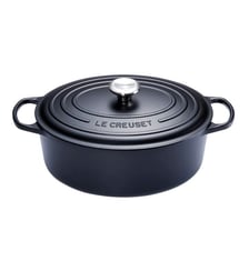 Cocotte ovale fonte émaillée noire 35 cm Le Creuset