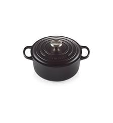 Cocotte ronde fonte émaillée noir Ø20 cm 2,4 l Le Creuset