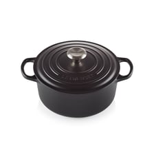 Cocotte ronde fonte émaillée noir Ø26 cm 5,3 l Le Creuset