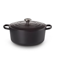Cocotte ronde fonte émaillée noir Ø28 cm / 6,7 l Le Creuset