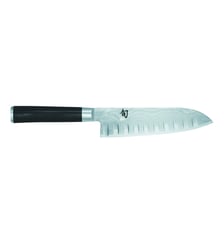 Couteau SHUN CLASSIC SANTOKU en acier damassé noir L 18 cm Kai