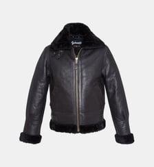 Blouson droit bombardier en cuir Schott
