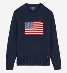 Pull droit drapeau U.S.A maille de coton Polo Ralph Lauren
