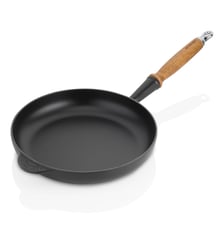 Poêle avec manche en bois Fonte Noir Ø28 cm Le Creuset