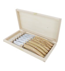 Coffret de 6 couteaux à steak Le Thiers bois d'olivier André Verdier