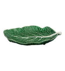 Assiette de présentation feuille de choux terre cuite émaillée vert et blanc Ø25 cm Bordallo Pinheiro