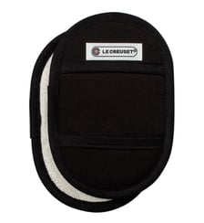 2 maniques toile de coton noir Le Creuset