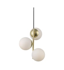 Suspension Lilly verre et laiton 3 x Ø15 cm Nordlux