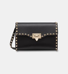 Petit Sac À Bandoulière Rockstud En Veau Grainé Valentino Garavani