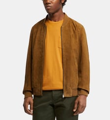 Blouson Paolo en cuir velours court droit zippé Balibaris