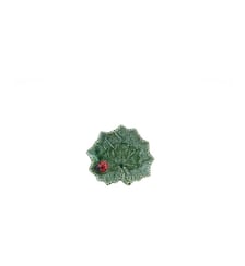 Feuille de séneçon avec coccinelle vert/rouge 14 cm Bordallo Pinheiro