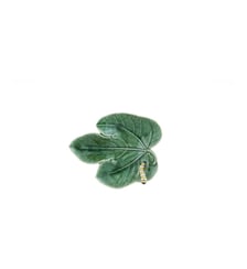 Feuille de figuier avec chenille vert/marron 18,5 cm Bordallo Pinheiro