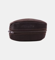 Porte-monnaie zippé en cuir gras Arthur & Aston