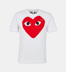 T-shirt droit coton grand et petits coeurs Comme des Garçons PLAY