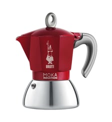 Cafetière italienne Moka Induction 4 tasses inox/rouge Bialetti