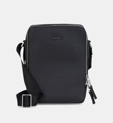 Sacoche verticale camera bag refente de cuir italien texturé Lacoste
