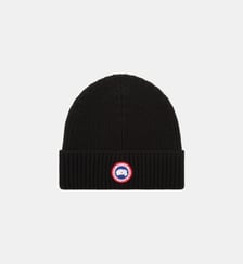Bonnet laine revers écusson signature Canada Goose