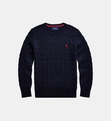 Pull droit maille torsadée en coton Polo Ralph Lauren