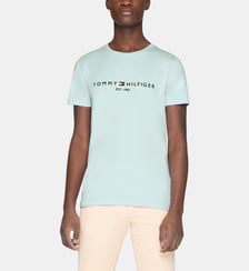 T-shirt droit signature coton organique Tommy Hilfiger