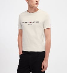 T-shirt droit signature coton organique Tommy Hilfiger