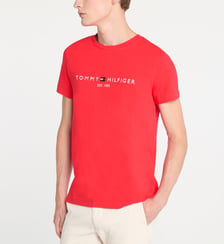 T-shirt droit signature coton organique Tommy Hilfiger
