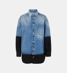 Chemise droite oversize bicolore coton denim MM6 Maison Margiela