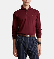 Polo slim manches longues coton pima Polo Ralph Lauren